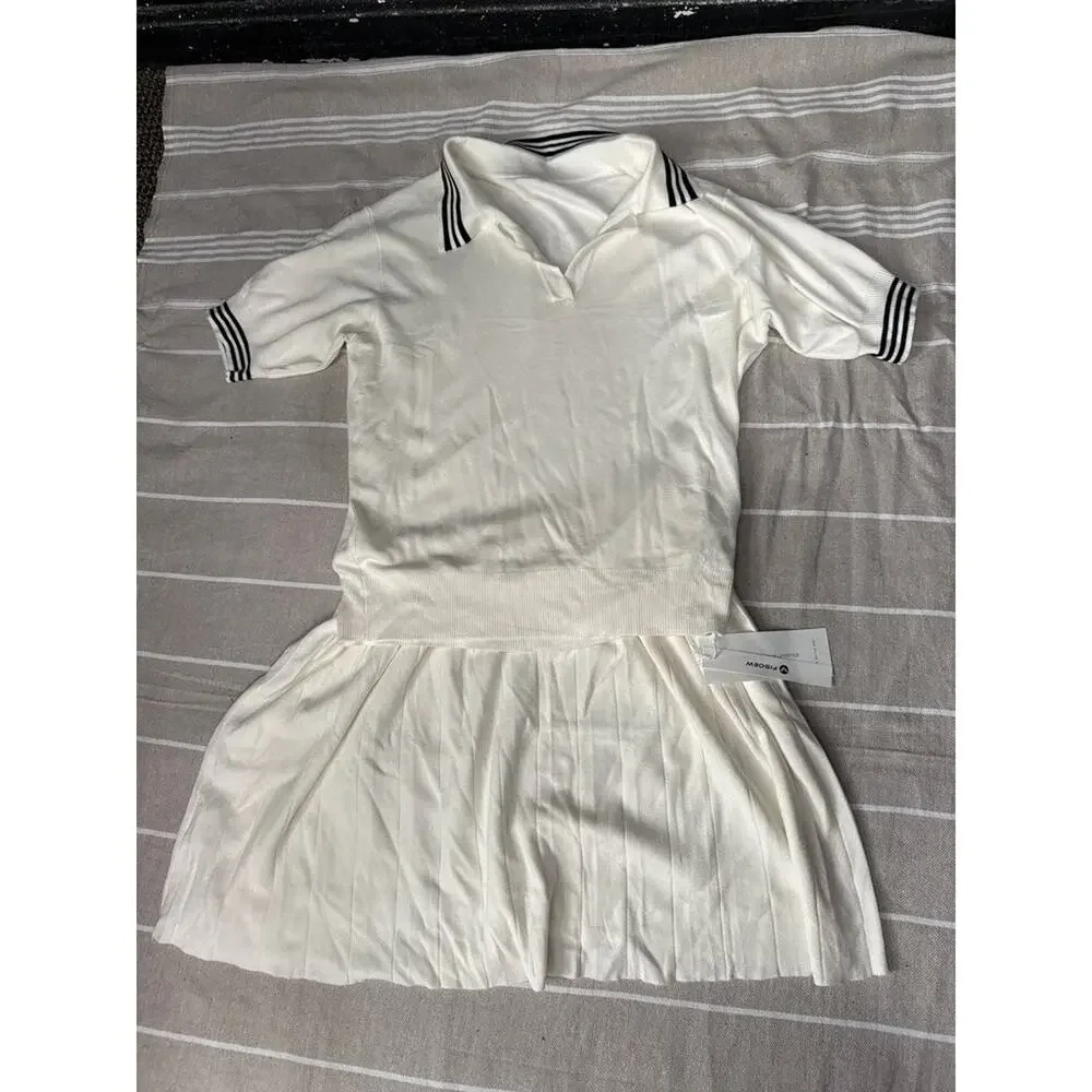 FISOEW White Polo Shirt and Pleated Skirt Set - Picture 8 of 8